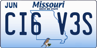 MO license plate CI6V3S