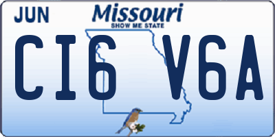 MO license plate CI6V6A