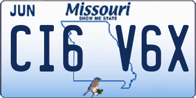 MO license plate CI6V6X