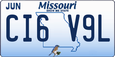 MO license plate CI6V9L