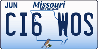 MO license plate CI6W0S