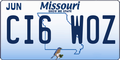 MO license plate CI6W0Z
