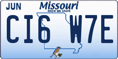 MO license plate CI6W7E