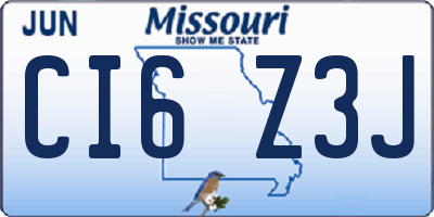MO license plate CI6Z3J