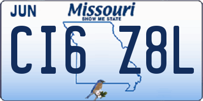 MO license plate CI6Z8L