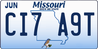 MO license plate CI7A9T
