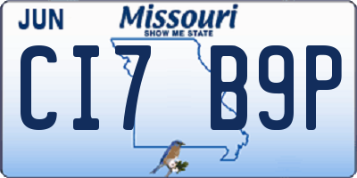 MO license plate CI7B9P