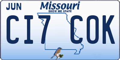 MO license plate CI7C0K