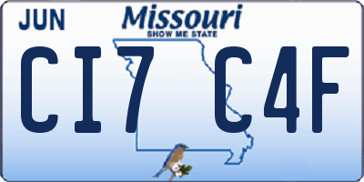MO license plate CI7C4F