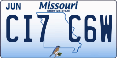 MO license plate CI7C6W
