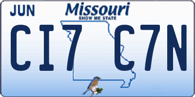MO license plate CI7C7N