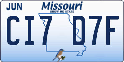 MO license plate CI7D7F
