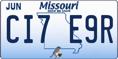 MO license plate CI7E9R