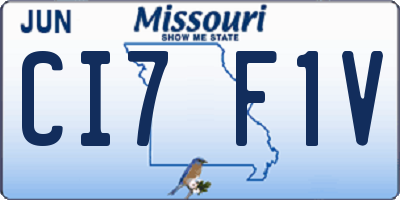 MO license plate CI7F1V
