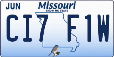 MO license plate CI7F1W