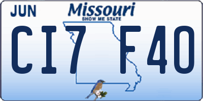 MO license plate CI7F4O