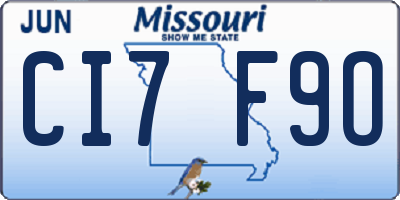MO license plate CI7F9O