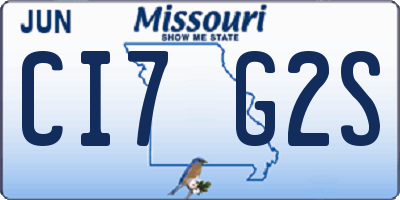 MO license plate CI7G2S