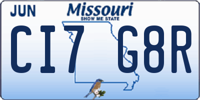 MO license plate CI7G8R