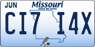 MO license plate CI7I4X