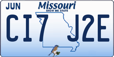 MO license plate CI7J2E