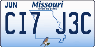MO license plate CI7J3C