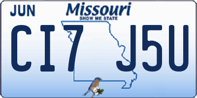 MO license plate CI7J5U