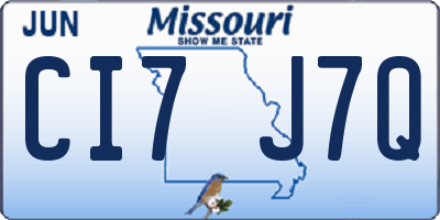 MO license plate CI7J7Q