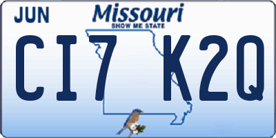 MO license plate CI7K2Q