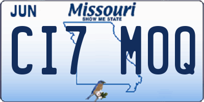 MO license plate CI7M0Q