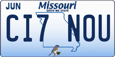MO license plate CI7N0U