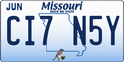 MO license plate CI7N5Y