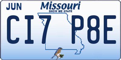 MO license plate CI7P8E