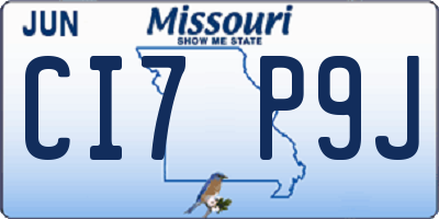 MO license plate CI7P9J