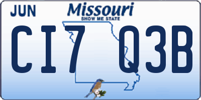 MO license plate CI7Q3B