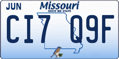 MO license plate CI7Q9F