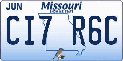 MO license plate CI7R6C