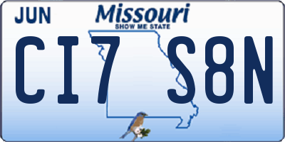MO license plate CI7S8N