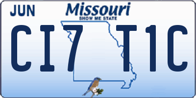 MO license plate CI7T1C