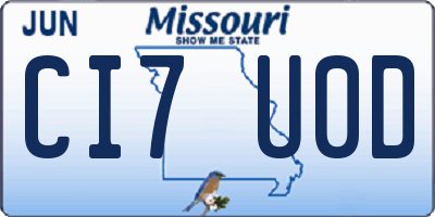 MO license plate CI7U0D
