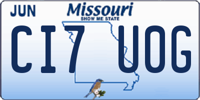 MO license plate CI7U0G