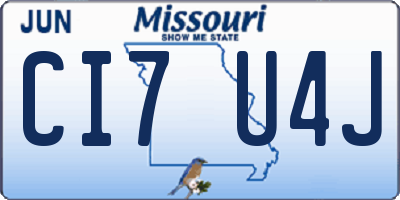 MO license plate CI7U4J