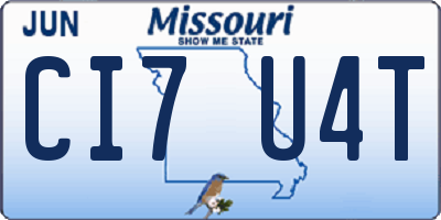 MO license plate CI7U4T