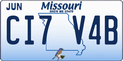 MO license plate CI7V4B