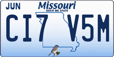 MO license plate CI7V5M