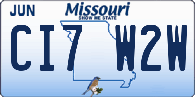 MO license plate CI7W2W