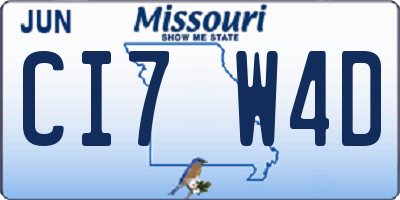 MO license plate CI7W4D