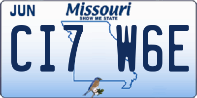 MO license plate CI7W6E