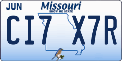 MO license plate CI7X7R