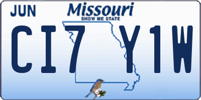MO license plate CI7Y1W